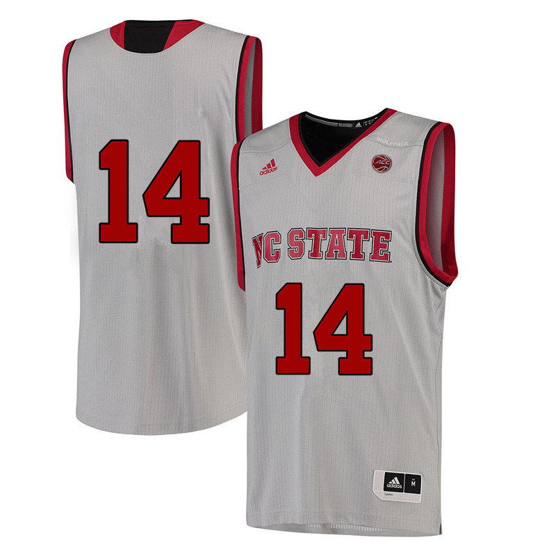 Men #14 Vinny Del Negro NC State Wolfpack College Basketball Jerseys-White - Click Image to Close